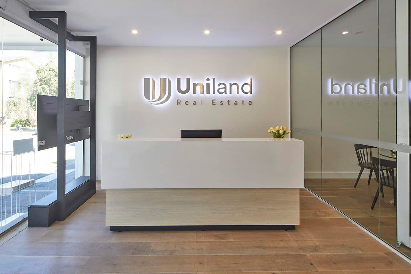 Uniland reception office fit out design