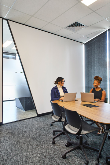 two women meeting in commercial office fitouts sydney